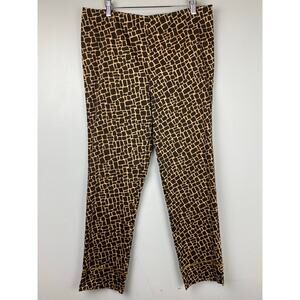 Fausta Cinquini Collection Giraffe Print High Waisted Pants Size 14 Italy NWT